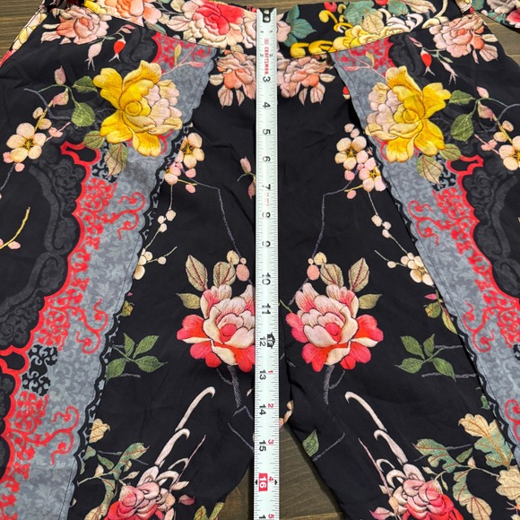 Johnny Was Helena Split Leg Pants Womens Small Floral Coverup Tie Waist Colorful - Picture 9 of 12